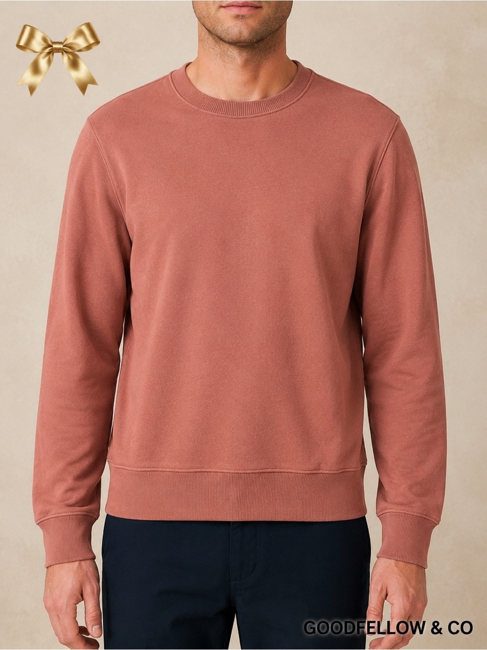 Goodfellow Crewneck Sweatshirt Peach Salmon Small